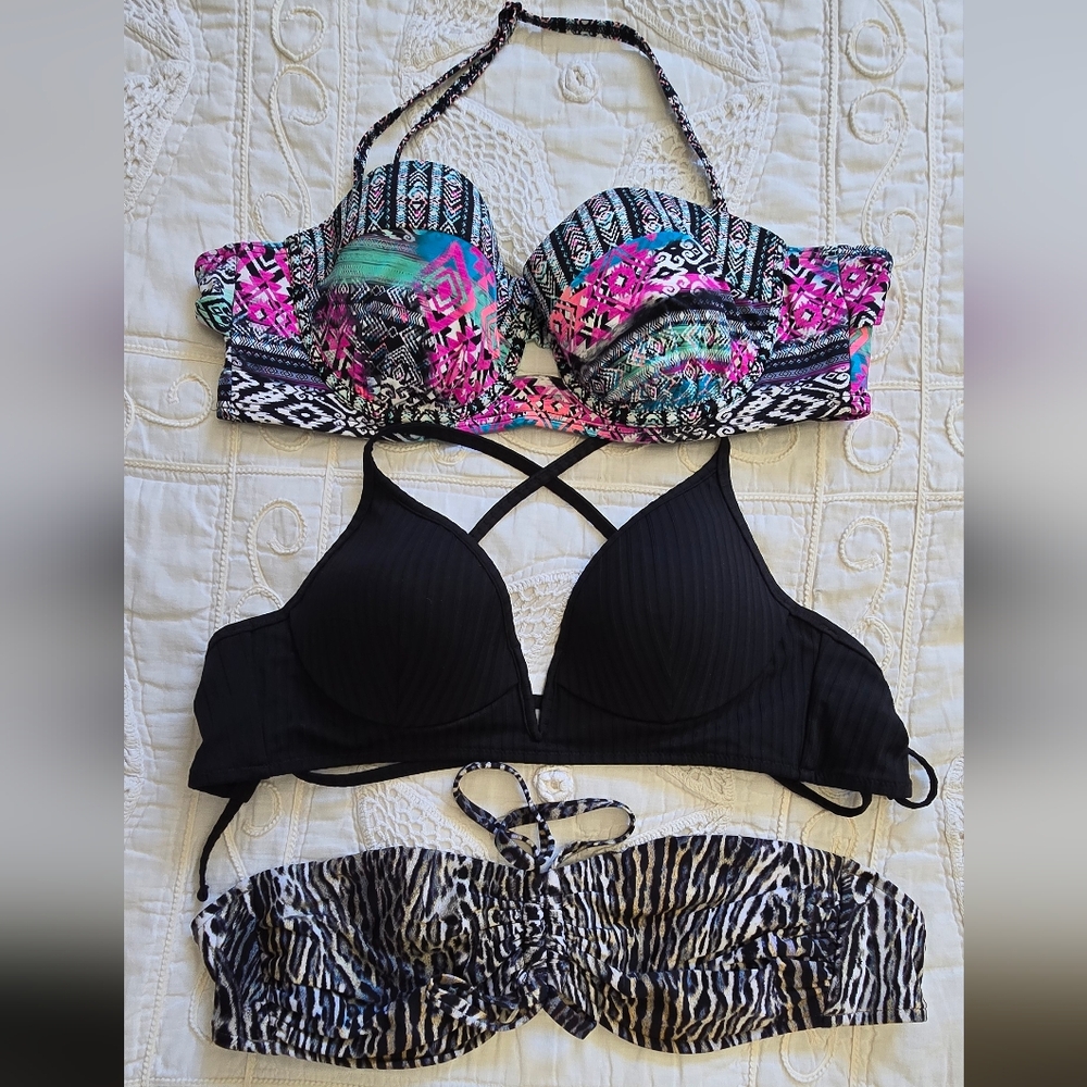 Black, Animal & Geometric Print Bikini Set